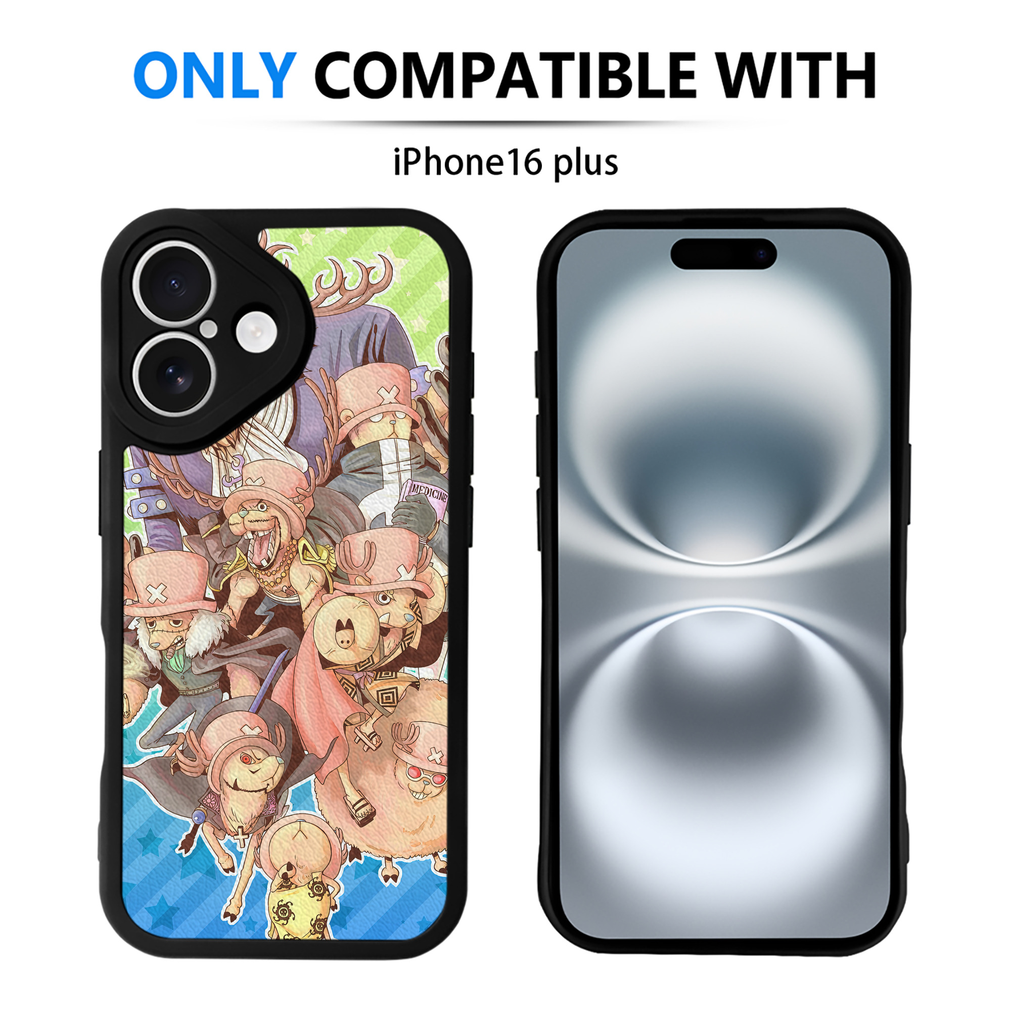 （画像用） ワンピース ONE PIECE 【iPhone 16シリーズ対応】シリコンスマホケース（レザー調） 材質：シリコン